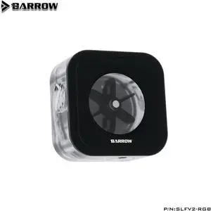 Barrow Aluminum Alloy Panel, Water Flow Meter LRC2.0(5v 3pin) Lighting System Multiple Blade Colors, For Water Cooling, SLFV2-RGB Black