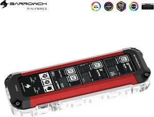 Barrowch FBRE2 Reservoir With Extended Display Screen, 8.8-inch Reservoir, DIY Water Cooling Accessories Real Time Monitoring Red