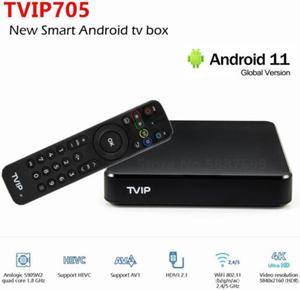 TVIP705 SBox v705 Smart TV Box 1GB RAM 8GB 4K UHD 245G WiFi Android11 Nordic one TV Box Support TVIP TMS Open JSON API Hibox Aura Stalker Without IPTV Subscription