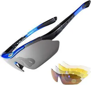 RockBros Polarized Sports Sunglasses UV Protection Cycling Glasses Outdoor Black/Blue
