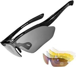 RockBros Polarized Sports Sunglasses UV Protection Cycling Glasses Outdoor Black