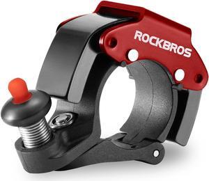 ROCKBROS Bike Bells Hidden MTB Bells Bicycle Bells for 22.2mm Handlebars, More than 100dB, Clear & Long Sound Ringer, Mountain Bike, Scooter, Youth Bike Red