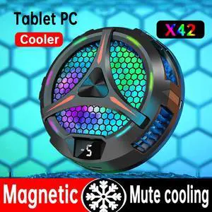 Magnetic Fan Cooler for Steam Deck, Semiconductor Heatsink Cooling with 7-Blade Fan / LED Temperature Display Cooling for iPad Tablet