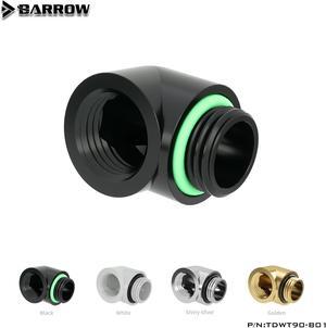 Barrow Brass Black White Silver G1/4'' thread 90 degree Fitting Adapter water cooling Adaptors water cooling fitting TDWT90-B01