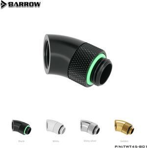 Barrow Black White Silver G1/4'' thread 45 degree Rotary Fitting Adapter Rotating 45 degrees water cooling Adaptors TWT45-B01