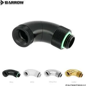 Barrow G1/4" White Black Silver Three Rotary 90-Degree 360 degree rotatable IG1/4" Extender water cooling fittings TSWT903-V1
