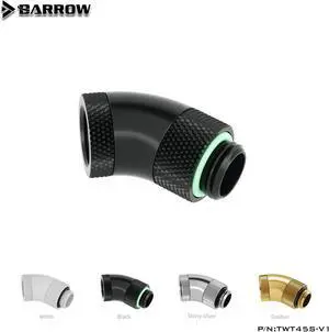 Barrow Black White Silver G1/4''thread 45 degree two Rotary Fitting Adapter Rotating 45 degrees water cooling Adaptors TWT45S-V1