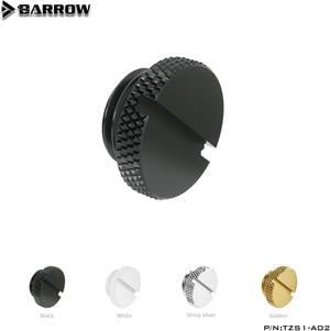 Barrow TZS1-A02/YKLZS1-T01 , G1/4'' White Black Silver Gold Acrylic water cooling plug , Coins can be supported to twist the plug.