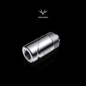 Granzon 360° Multi-angle With Double Joint Fitting, 4PCS Brass Adaptor G1/4" Rotary Connector, Revolvable Adjustable For Water Cooling, GD-SK Silver