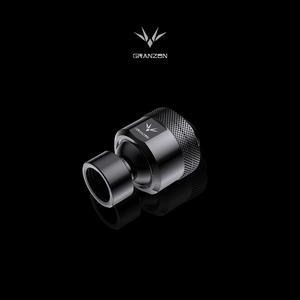Granzon 360° Multi-angle With Free Joint Fitting, 4PCS Brass Adaptor G1/4" Rotary Connector, Revolvable Adjustable For Water Cooling, GD-X Black