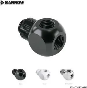Barrow G1/4'' X3 Black silver Extender rotation 3-Way cubic Adaptor seat water cooling computer accessories TX3T-A01 White