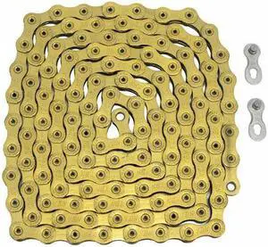 YBN 12 Speed Chain 126 Link With Power Lock, Gold ,ST1449