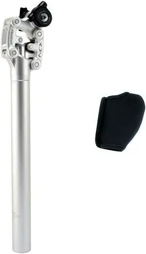 SR SUNTOUR SP12 NCX Suspension Seat Post with Protective Cover 31.6X400mm, Silver, VK2298