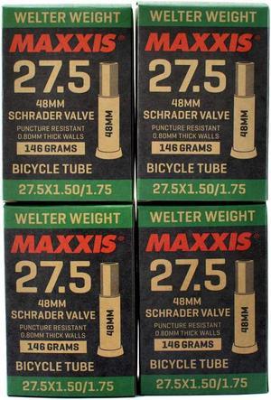 Maxxis Welter Weight 27.5 x 1.50-1.75 48mm Bike Inner Tube Schrader AV, 4 Pack, STB2215-4