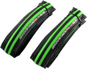 KENDA Kountach K1092 700 x 23C Road Bike Bicycle Folding Tire Tyre, Black and Green, 2 Tire, KD2000
