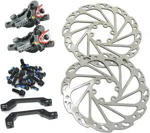 JUIN TECH R1 Hydraulic Road CX Disc Brake set 160mm with Rotor, Front and Rear, Gray, JT1905