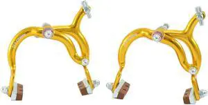 Dia Compe MX890 Side Pull Caliper Brake Set (F+R) for Old School BMX, Gold, DP2513-FR