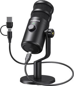 MAONO USB Dynamic Microphone, Podcast Recording Microphone with Gain Knob, Plug & Play, Metal Structure, Voice-Isolating Technology, Cardioid Studio PC Mic for Streaming, Vocal, Home Studio-PD100U
