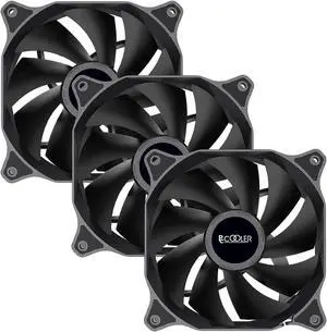 PCCOOLER 120mm Case Fan 3 Pack Dark Night Series, DN-120 High Performance Cooling PC Fans - Efficient Hydraulic Bearing - Low Vibration and Quiet Computer Fans for PC Case Black PCCOOLER 120mm Case Fan 3 Pack Dark Night Series, DN-120 High Performance Cooling PC Fans - Efficient Hydraulic Bearing - Low Vibration and Quiet Computer Fans for PC Case Black