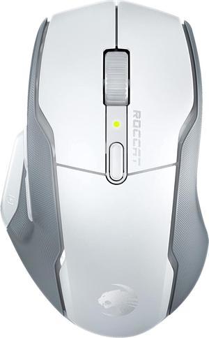 ROCCAT Kone Air - Wireless Ergonomic Gaming Mouse with 800 Hour Battery Life, 19K DPI Optical Sensor, Double-Injected Rubber Side Grips, Programmable Button Design, and Titan Optical Switches - White