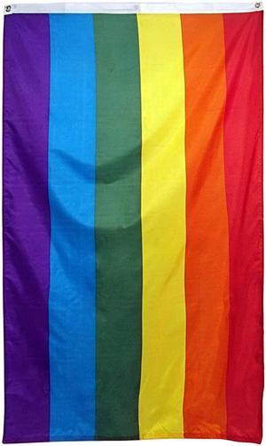 Rainbow Gay Pride Flag 3x5 ft LGBTQ Pride Parade Banner Flags UV Fade Resistant for Indoor Outdoor