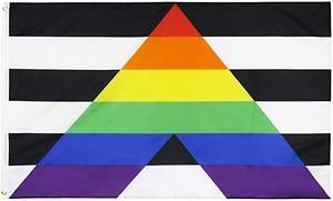 Gay Straight Ally Flag 3x5Fts LGBT Straight Alliance Rainbow Flags