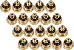 0016quot Orifice 04mm Thread UNC 1024 Brass Misting Nozzles Low Pressure Atomizing Misting Sprayer Water Hose Nozzle for Greenhouse Landscaping Outdoor Cooling Mister System 20PCS