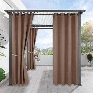 Outdoor Pergola Curtain Waterproof Windproof Exterior Drapery Privacy for Patio Door Front Porch Back Yard Arbor Party Activity 52inch Width x 120inch Length 1 Panel Mocha