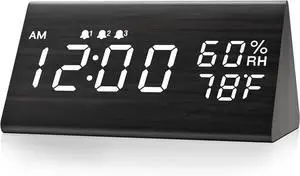 Wooden Digital Alarm Clock for Bedrooms and Office Wooden Digital Alarm Clock for Bedrooms and Office