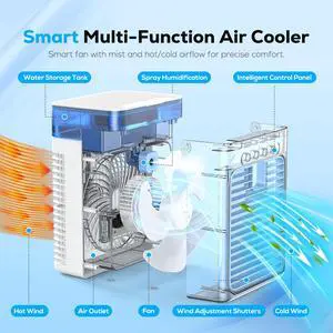 Portable Air Conditioner 3-in-1 Air Cooler with 3 Speeds & 2 Mist Modes Portable Air Conditioner 3-in-1 Air Cooler with 3 Speeds & 2 Mist Modes