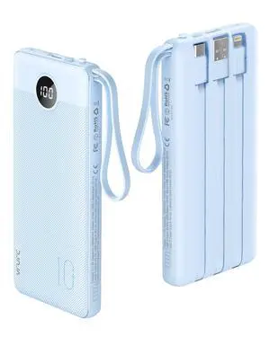 Power Bank 10000mAh With Built in Cables Power Bank 10000mAh With Built in Cables