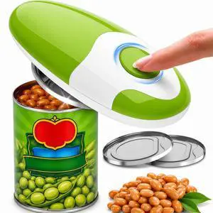 One-Touch Automatic Tin Opener with Smooth Edge Cutting and Lid Remover One-Touch Automatic Tin Opener with Smooth Edge Cutting and Lid Remover