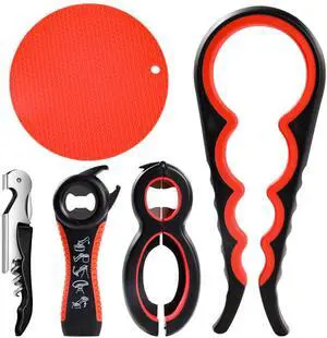 Jar Opener for Weak Hands - 5 Pack Bottle Openers for Arthritis Jar Opener for Weak Hands - 5 Pack Bottle Openers for Arthritis