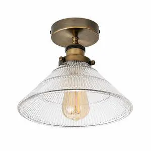 Lighting Vintage Ribbed Glass Ceiling Light E27 Lighting Vintage Ribbed Glass Ceiling Light E27