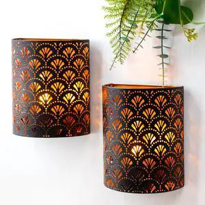 Set of 2 Battery Powered Lamp 20cm H Wall Sconce Lighting Set of 2 Battery Powered Lamp 20cm H Wall Sconce Lighting