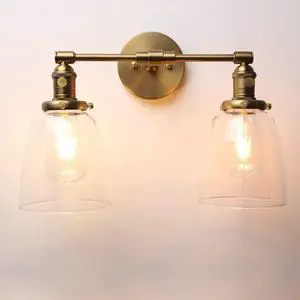 Phansthy Industrial Wall Lights Fitting with Oval Glass Shade 2 Lights Phansthy Industrial Wall Lights Fitting with Oval Glass Shade 2 Lights