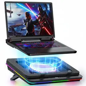 RGB Laptop Cooling Pad Equipped With Gigantic Turbo-Fan5.5inch Diameter RGB Laptop Cooling Pad Equipped With Gigantic Turbo-Fan5.5inch Diameter