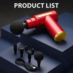 Massage Gun Deep Tissue Electric Mini Handheld Massager 4 Interchangeable Heads Massage Gun Deep Tissue Electric Mini Handheld Massager 4 Interchangeable Heads