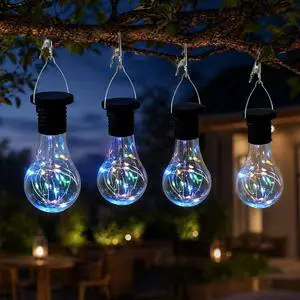 4 PCS Solar Light Bulbs 7 Color Solar Bulb Lights Outdoor Garden 4 PCS Solar Light Bulbs 7 Color Solar Bulb Lights Outdoor Garden