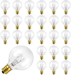 25 Pack G40 7 Watt Incandescent Replacement Bulbs 25 Pack G40 7 Watt Incandescent Replacement Bulbs