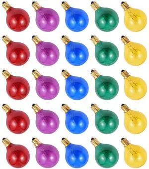 25PCS G40 Tungsten Light Bulb Replacement 5 Colors 7W 220-240V Globe Bulb 25PCS G40 Tungsten Light Bulb Replacement 5 Colors 7W 220-240V Globe Bulb