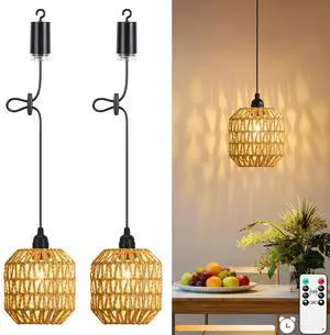 2 Pack Battery Powered Outdoor Pendant Light Dimmable Ceiling Light 2 Pack Battery Powered Outdoor Pendant Light Dimmable Ceiling Light