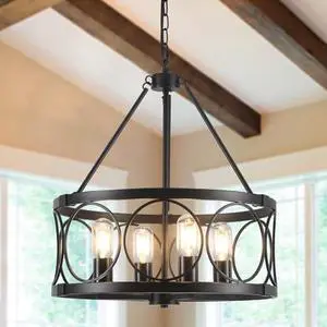 Black Chandelier - 4 Lights Chandeliers Ceiling Light Industrial Living Room Chandelier Black Chandelier - 4 Lights Chandeliers Ceiling Light Industrial Living Room Chandelier