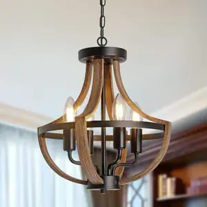 Farmhouse Chandelier Vintage 4-Light Hanging Pendant Light Height Adjustable Farmhouse Chandelier Vintage 4-Light Hanging Pendant Light Height Adjustable