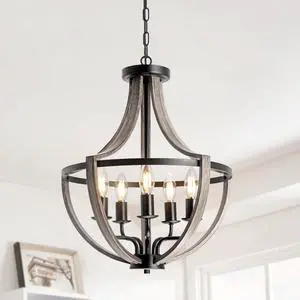 5 Light Farmhouse Chandelier Rustic Flush Mount Ceiling Light 5 Light Farmhouse Chandelier Rustic Flush Mount Ceiling Light