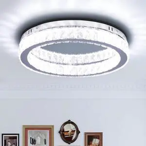 17.7" Crystal Flush Mount Ceiling Light 17.7" Crystal Flush Mount Ceiling Light