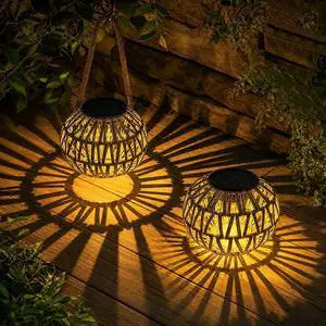 2 PCS Rattan Solar Lantern 2 PCS Rattan Solar Lantern