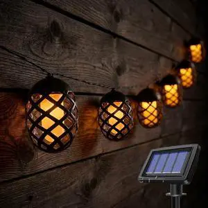 Solar Lantern String Lights with Flame Effect Solar Lantern String Lights with Flame Effect