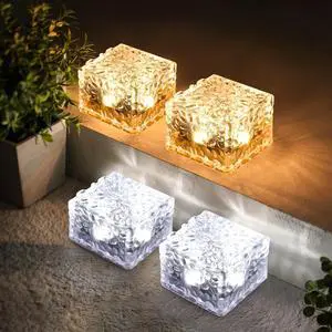 4 Pack Solar Lights PVC Brick Outdoor Garden 4 Pack Solar Lights PVC Brick Outdoor Garden