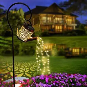 Solar Watering Can with Cascading Lights Garden Decorative Solar Watering Can with Cascading Lights Garden Decorative